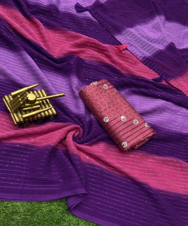 Trendy Georgette Sequence Saree DS12