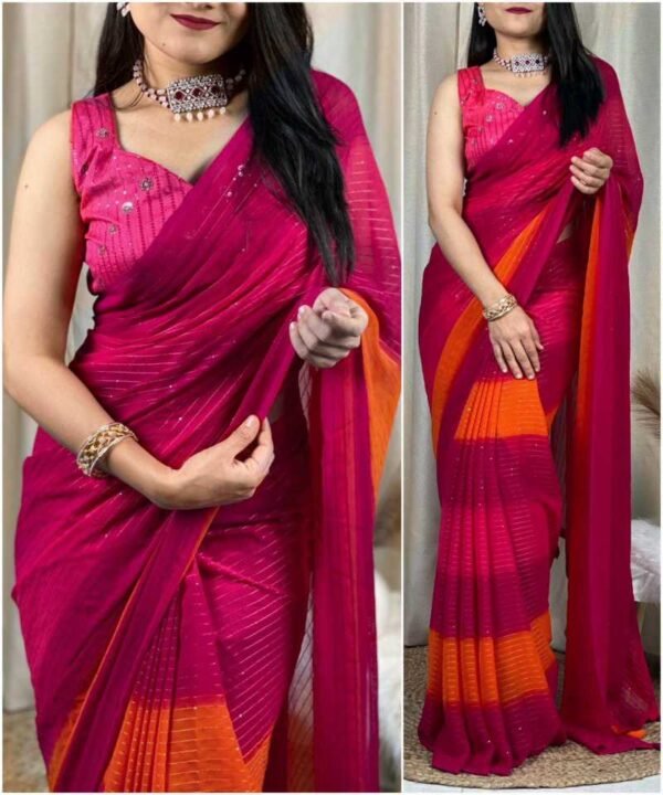 Trendy Georgette Sequence Saree DS14