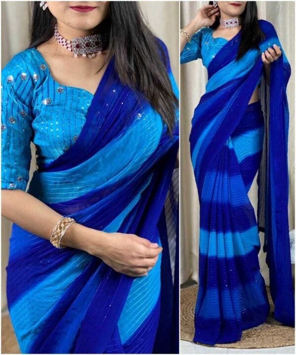 Trendy Georgette Sequence Saree DS10