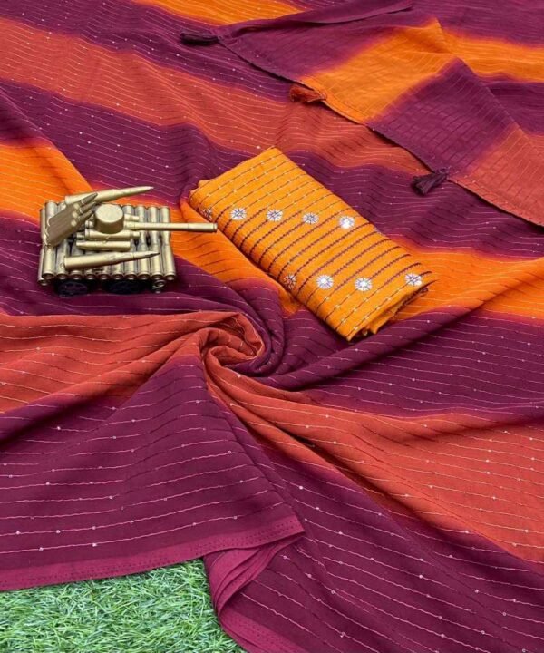 Trendy Georgette Sequence Saree DS11