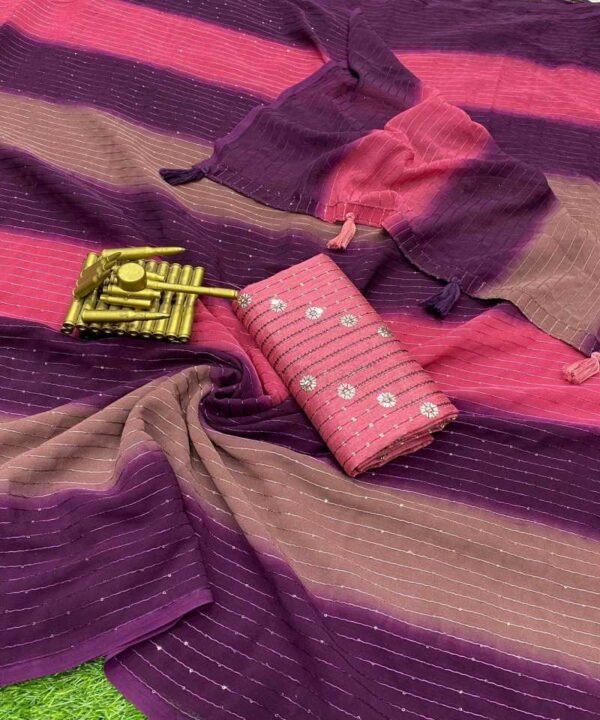 Trendy Georgette Sequence Saree DS13