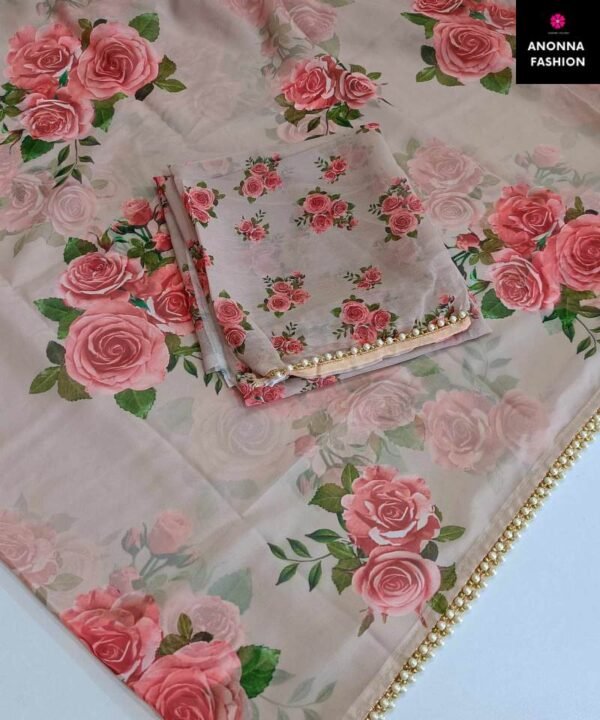 Indian Pure Georgette Saree with Digital Print PG01