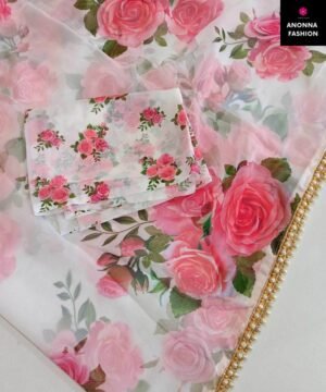 Indian Pure Georgette Saree with Digital Print PG03