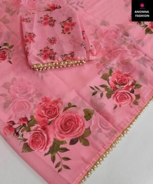 Indian Pure Georgette Saree with Digital Print PG05