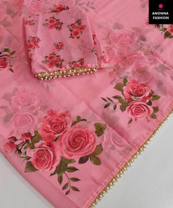 Indian Pure Georgette Saree with Digital Print PG05