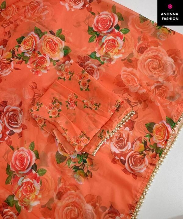 Indian Pure Georgette Saree with Digital Print PG06