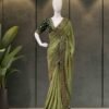 08bd770d-0dc6-4193-a8e3-b47394b913d5 Designer Mushroom Georgette Saree with Coding Embroidery MG02
