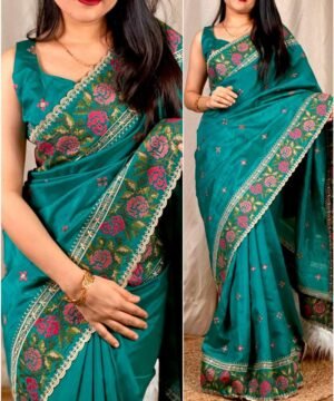 Ruhani (2) Designer Ruhani Silk Saree With Kashmiri thread works RS102