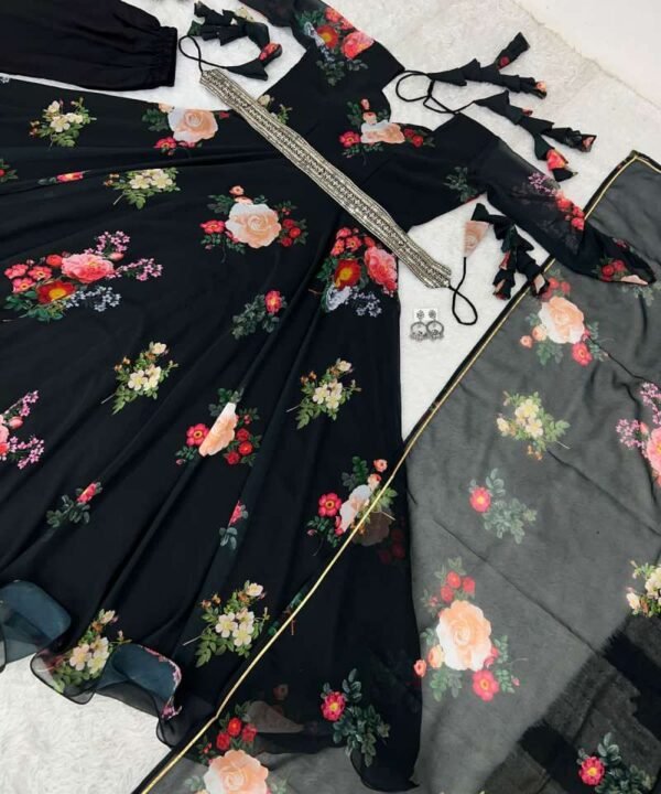 HEAVY FAUX GEORGETTE DIGITAL PRINT HANDWORK SUIT FG03