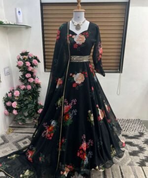 HEAVY FAUX GEORGETTE DIGITAL PRINT HANDWORK SUIT FG03