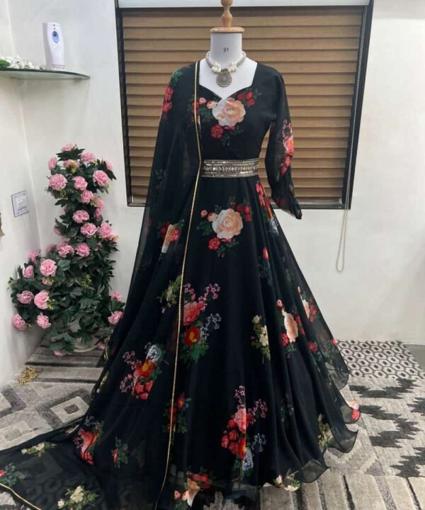 HEAVY FAUX GEORGETTE DIGITAL PRINT HANDWORK SUIT FG03