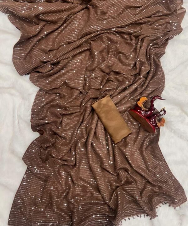 GS31 (1) Heavy Georgette Sequins Embroidery Work Saree GS31