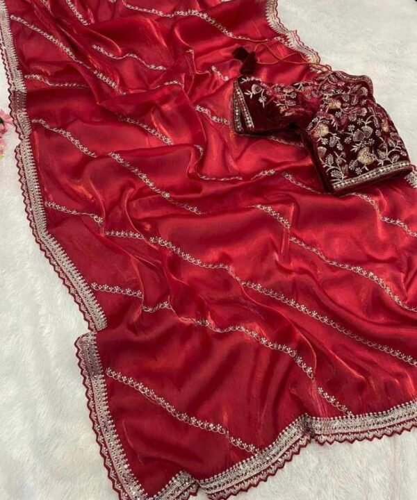 Jimmy Choo (3) Pure crystal silk Jimmy Choo sarees with sequence & zari embroidered JM11