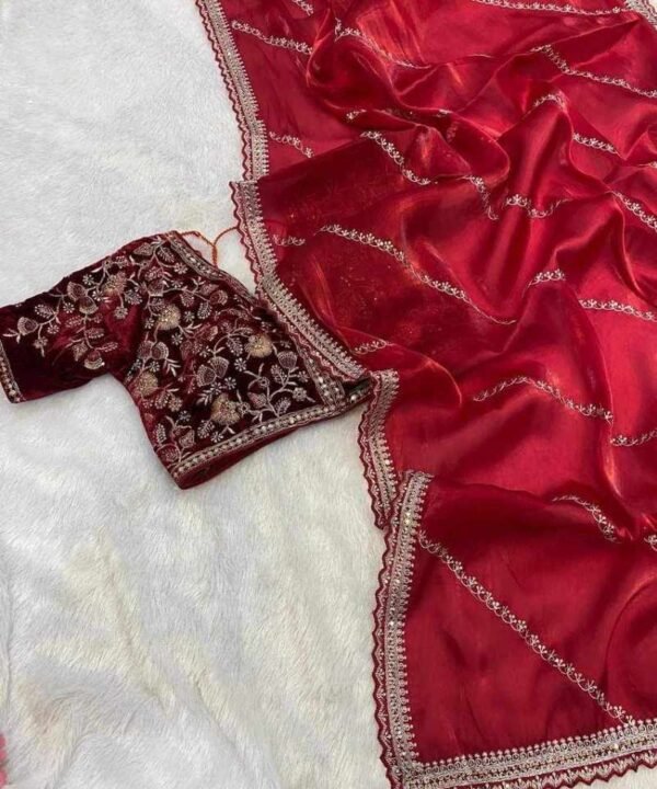 Jimmy Choo (4) Pure crystal silk Jimmy Choo sarees with sequence & zari embroidered JM11