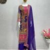 HEAVY FAUX GEORGETTE DIGITAL PRINT HANDWORK SUIT FG02