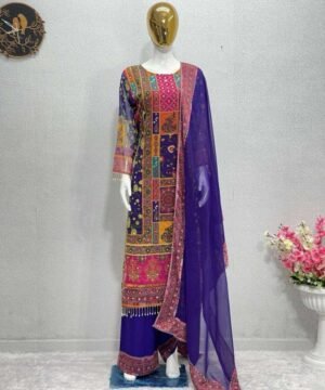 HEAVY FAUX GEORGETTE DIGITAL PRINT HANDWORK SUIT FG02