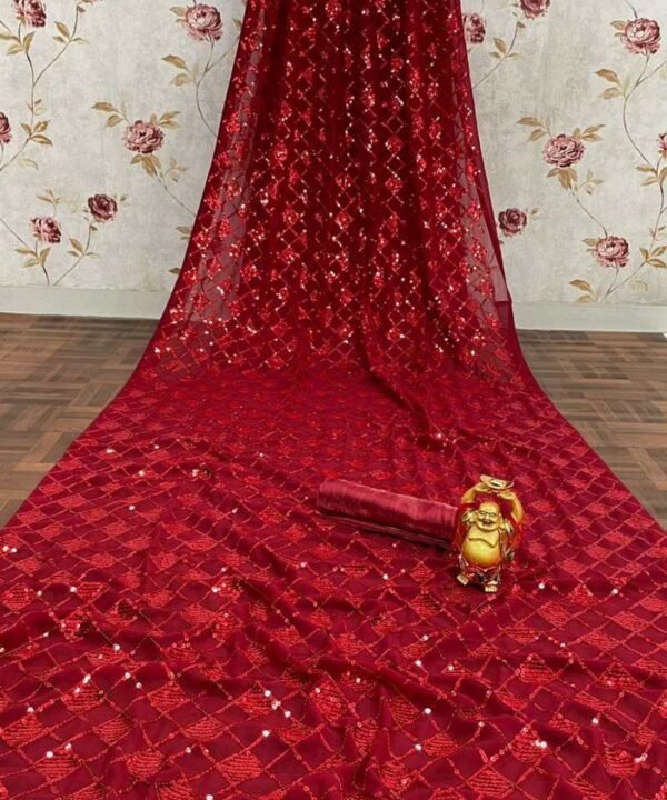 Georgette Saree With Sequence Work GS44