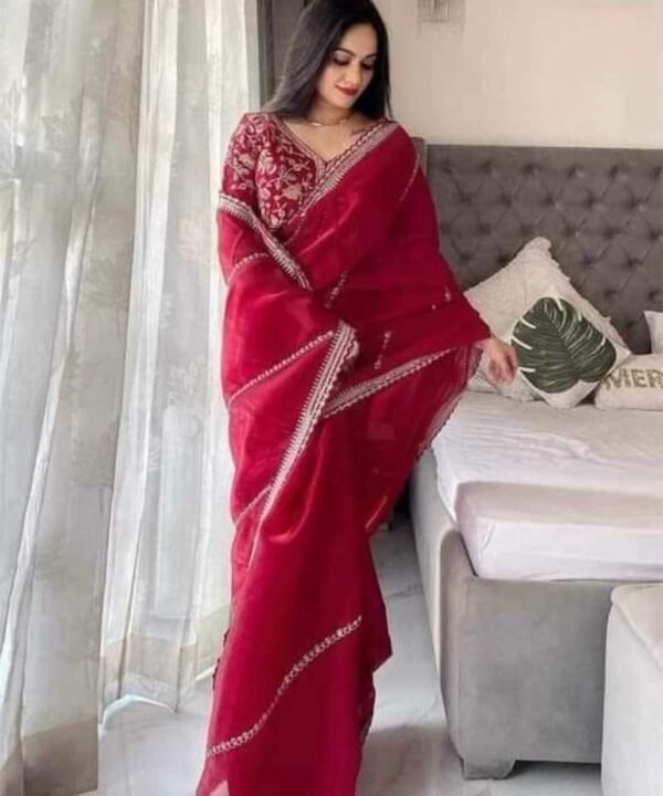 JM (1) Pure crystal silk Jimmy Choo sarees with sequence & zari embroidered JM11