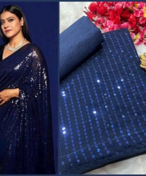 Georgette Saree With Sequence and Beautiful Double Border GS67