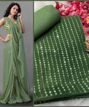 Georgette Saree With Sequence and Beautiful Double Border GS68