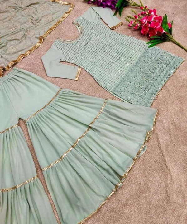 New Designer Party Wear Look Top Palazzo and Dupatta FG05