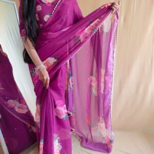 Indian Pure Georgette Saree with Blouse Piece GS82