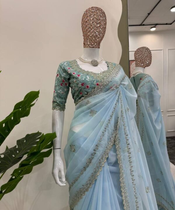 JB55 (3) Tibby Mono Bangalore Silk Saree with Thread & Sequence work JB55