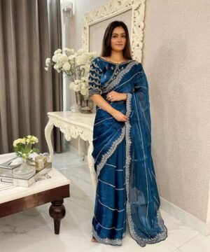 Pure soft Jimmy Choo silk saree with Sequence work JS42