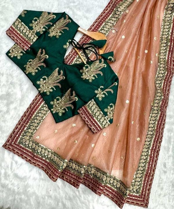 Twil Net Silk Saree with Thread & Sequence work TN11