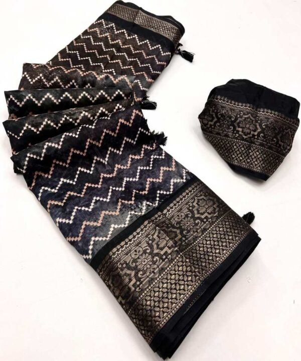  Chiffon digital print with sequence work Saree CDS05