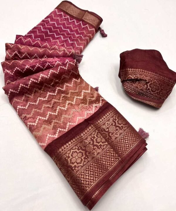  Chiffon digital print with sequence work Saree CDS02