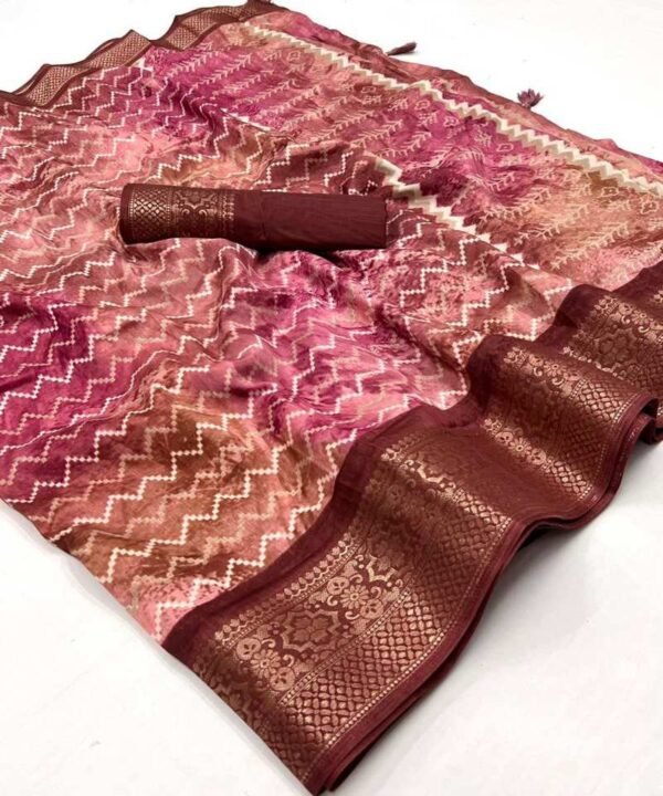  Chiffon digital print with sequence work Saree CDS02