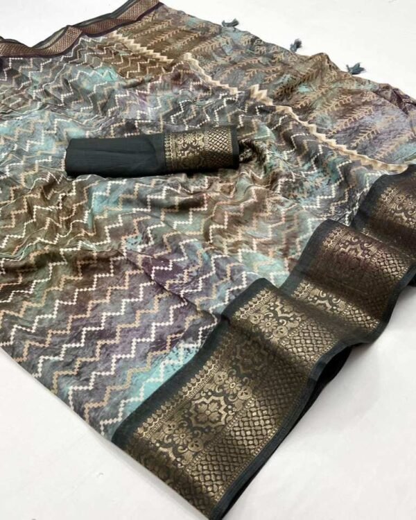  Chiffon digital print with sequence work Saree CDS04