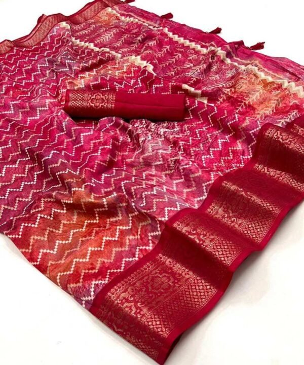  Chiffon digital print with sequence work Saree CDS01