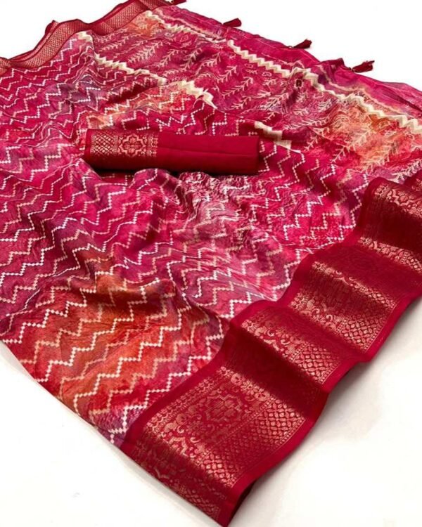  Chiffon digital print with sequence work Saree CDS01