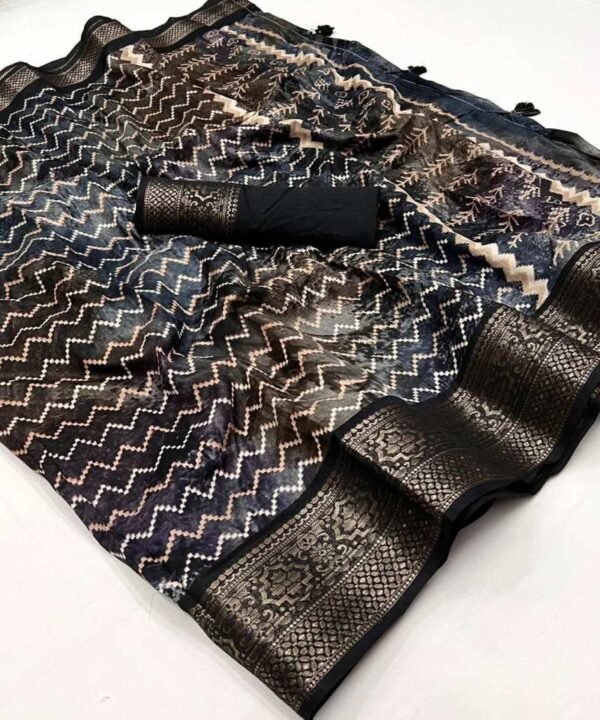  Chiffon digital print with sequence work Saree CDS05