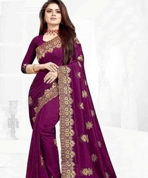 Georgette  Embroidery Saree G129