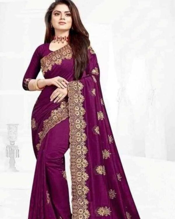 Georgette  Embroidery Saree G129