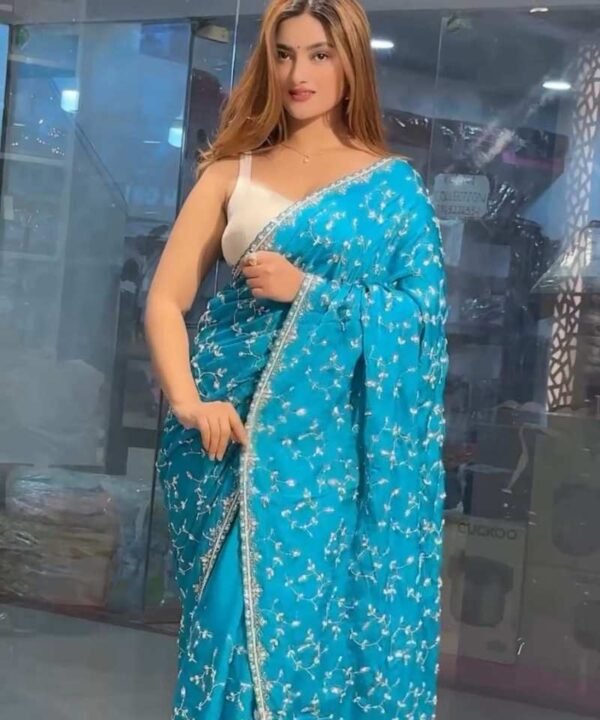 Georgette  Embroidery Saree G127