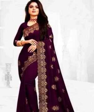 Georgette  Embroidery Saree G128