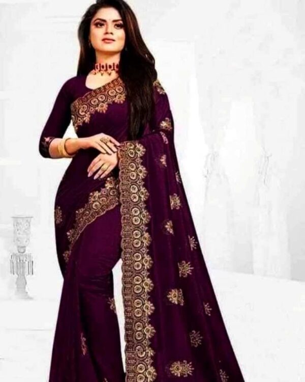 Georgette  Embroidery Saree G128