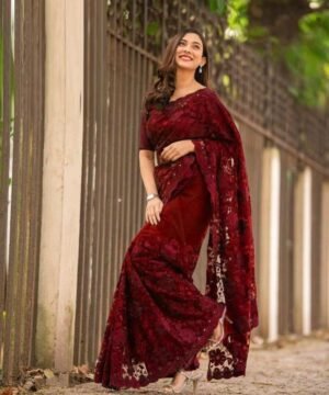 Georgette Embroidery Work Saree GS105