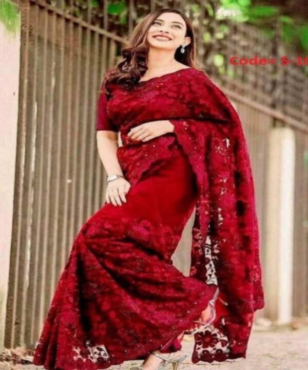 Georgette Embroidery Work Saree GS106