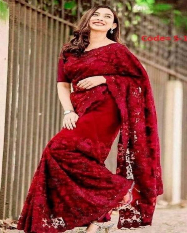 Georgette Embroidery Work Saree GS106