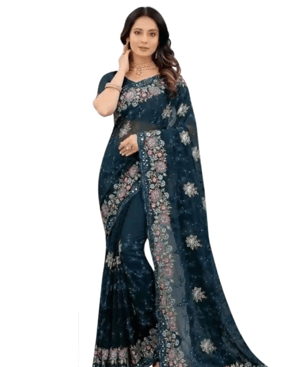 Georgette Embroidery Work Saree GS110