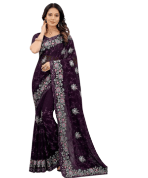 Georgette Embroidery Work Saree GS109