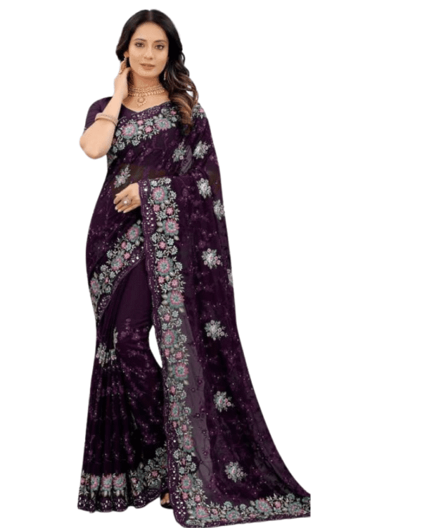 Georgette Embroidery Work Saree GS109