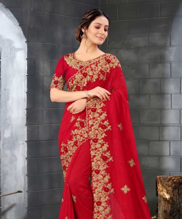 Georgette Embroidery Saree G113