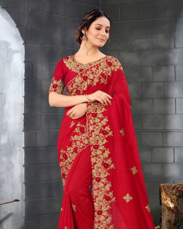Georgette Embroidery Saree G113