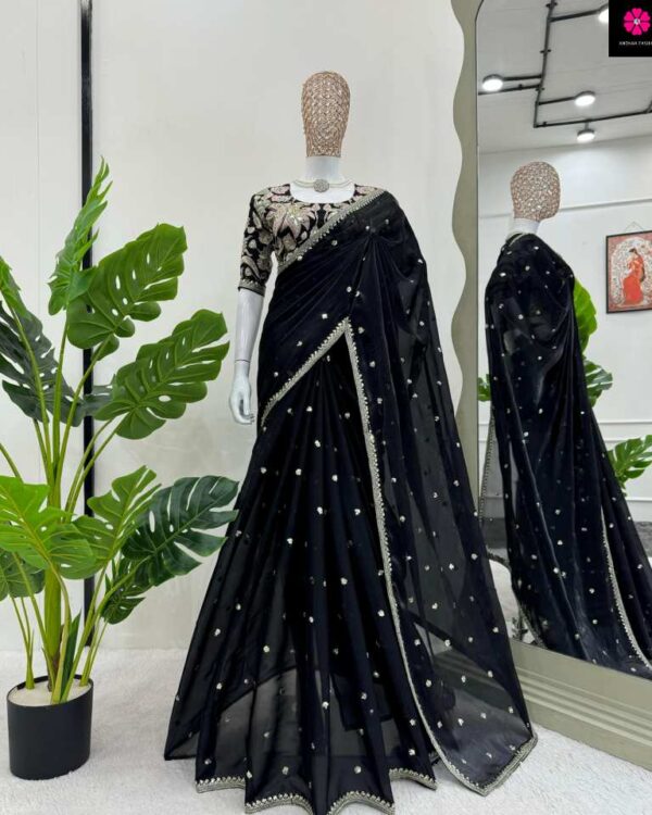 Jimmy Choo Mono Bangalore Saree with Thread & Sequence work JB52b